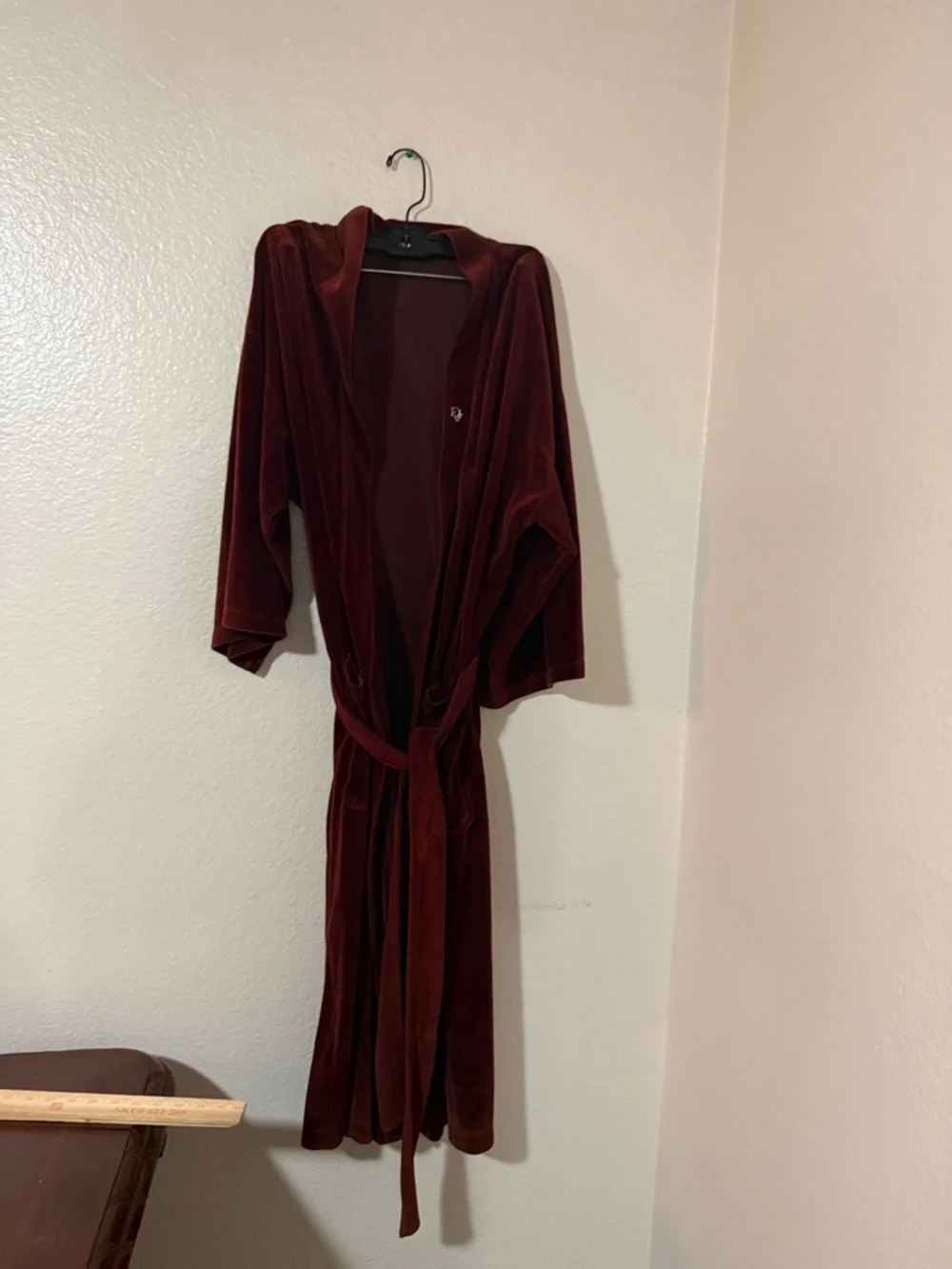 Vintage Dior Christian Dior monsieur Dior Men's Velvet Robe - Deep burgundy